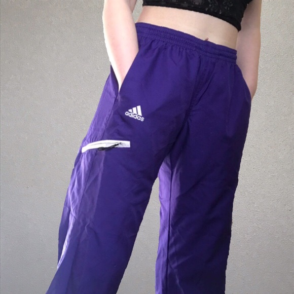 purple adidas pants